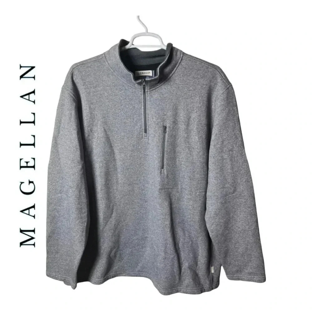 0632. MAGELLAN 1/4 ZIPPER HOODIE CLASSIC FIT 3X GREY‎ IN COLOR